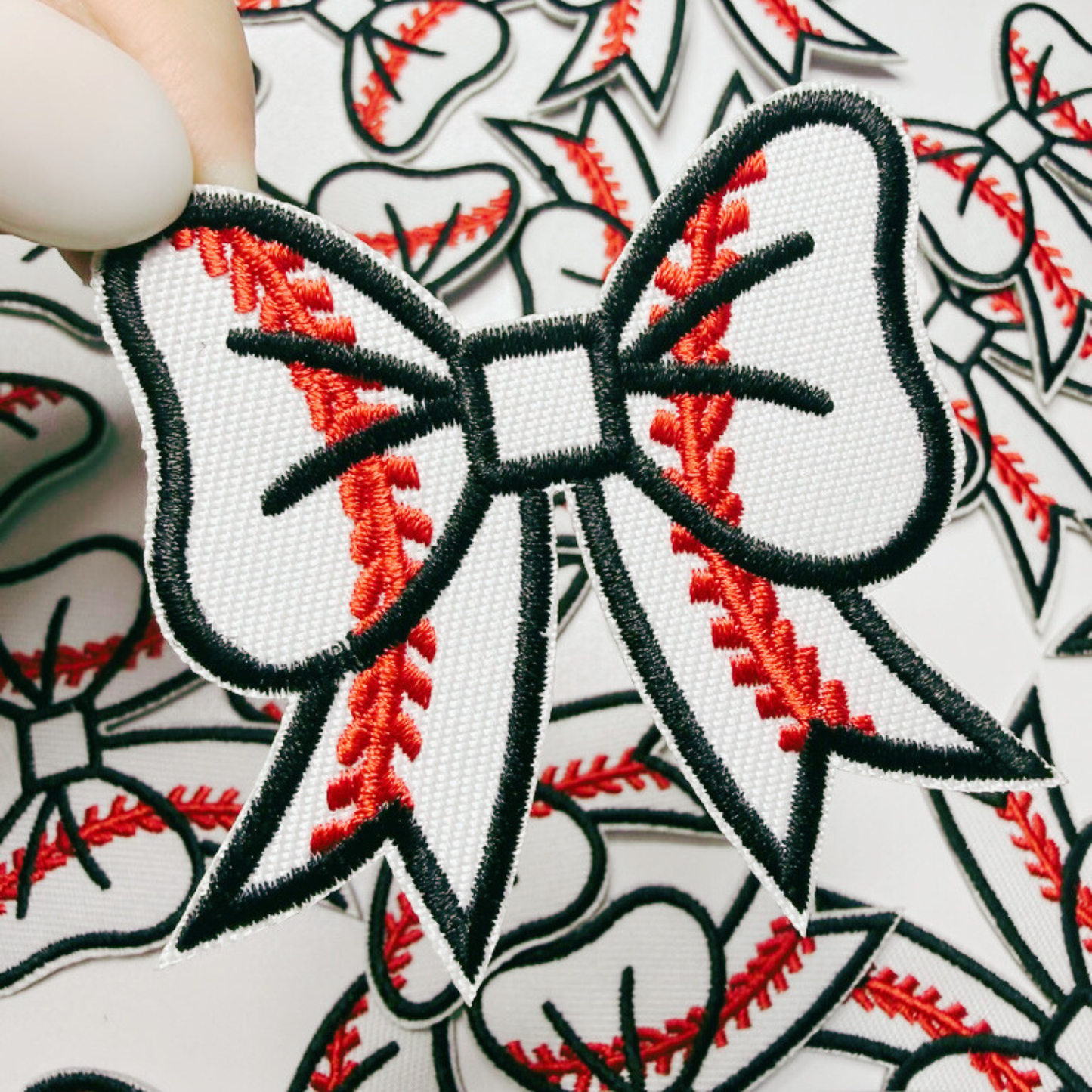 2.5” Baseball Bow - Embroidered Hat Patch