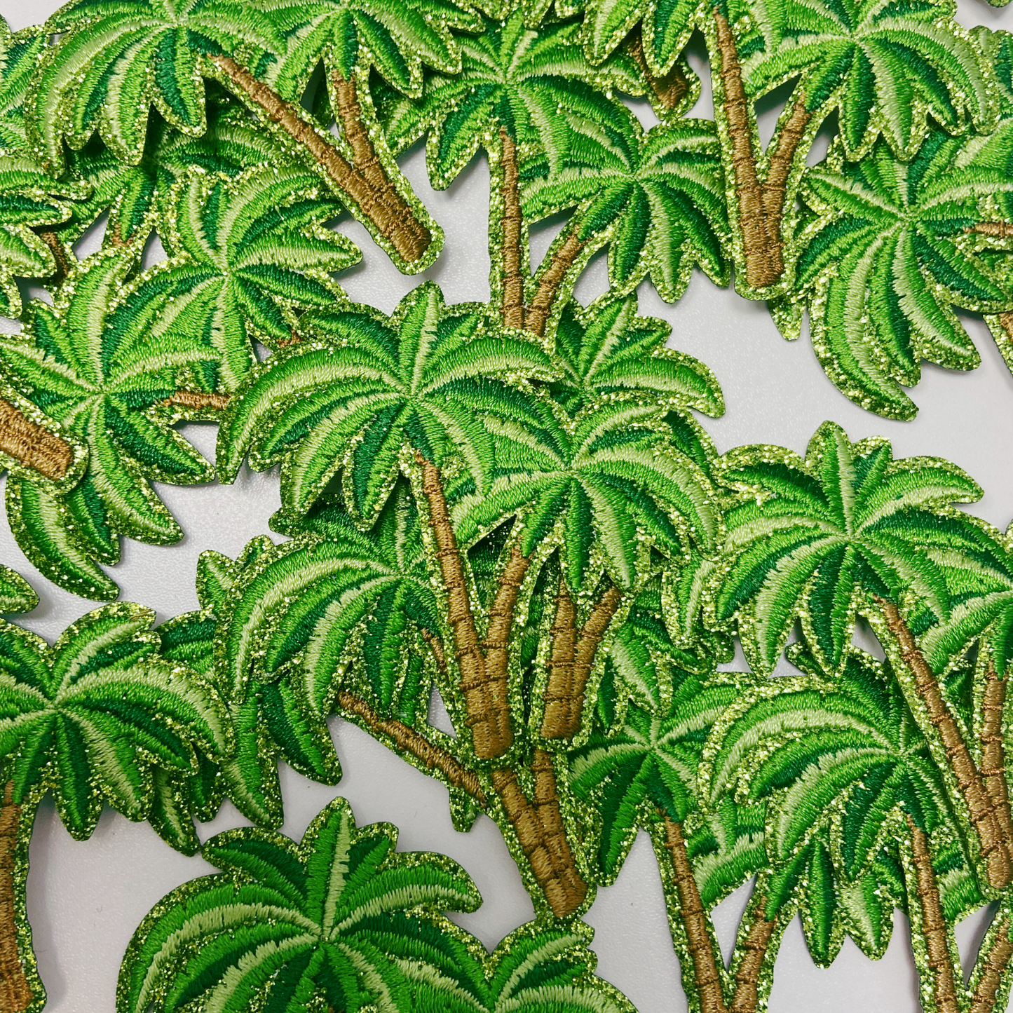2.5" Green Palm Trees - Embroidered Hat Patch
