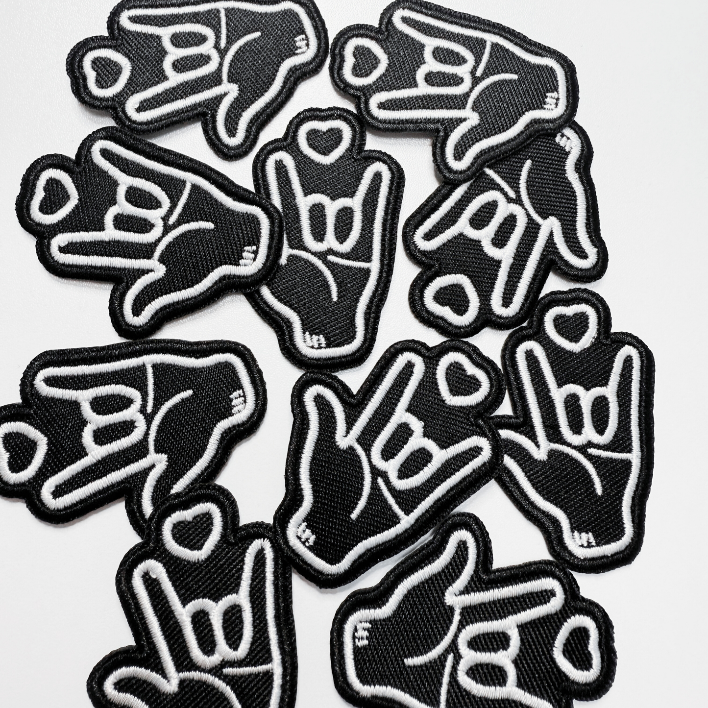 2" I love you, ASL - Embroidered Hat Patch