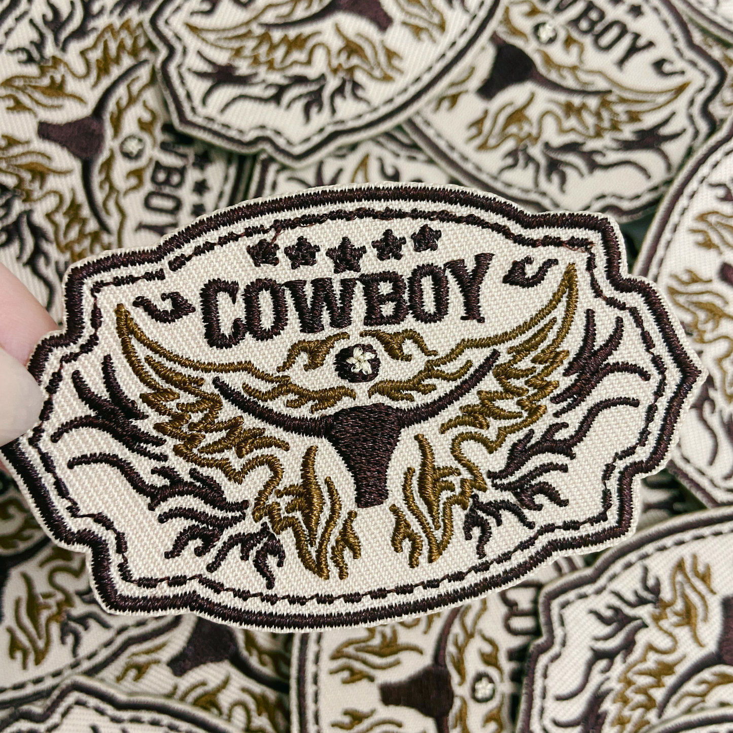 3" Cowboy - Embroidered Hat Patch