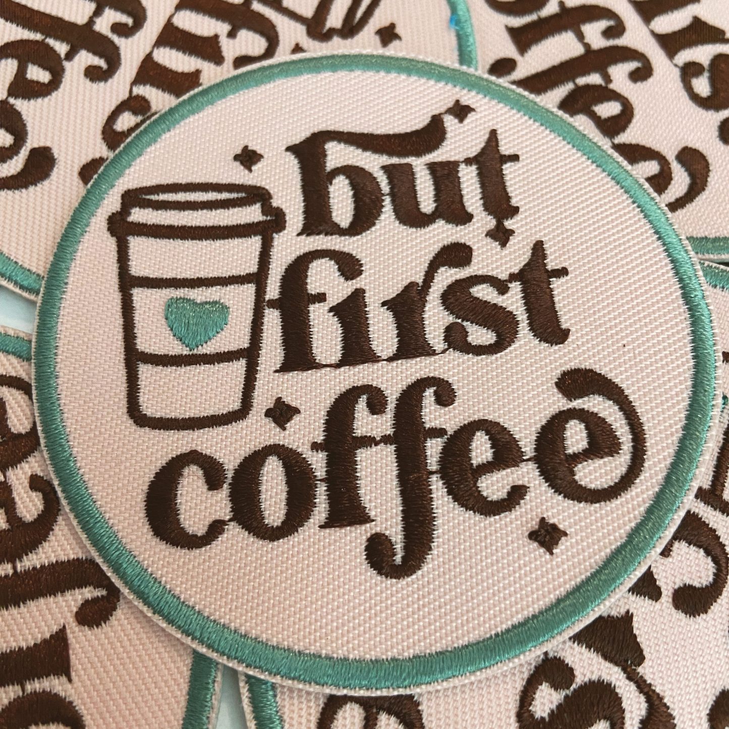 3" But First Coffee - Embroidered Hat Patch