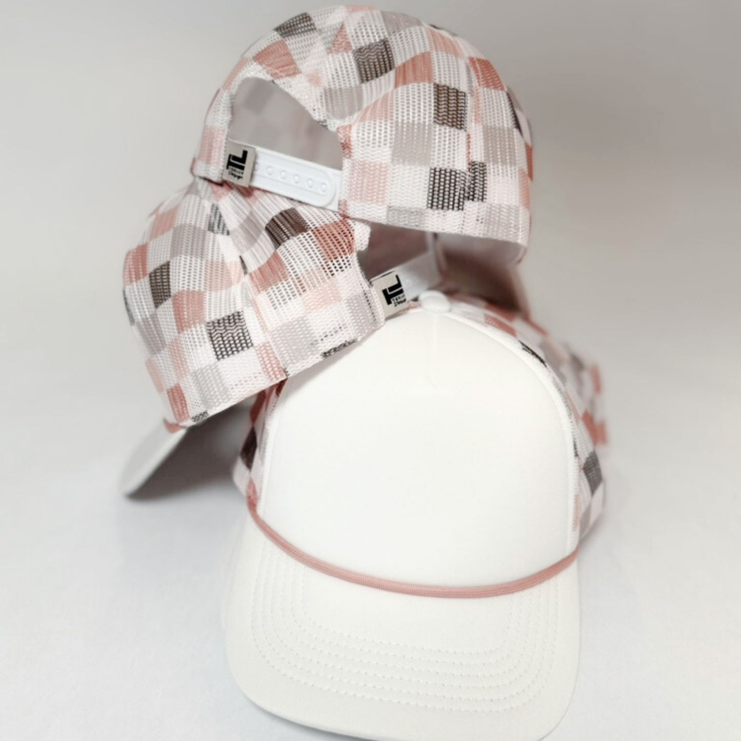 TEELUX - TRUCKER HAT BLANK - Neutral Multicolored Checkered