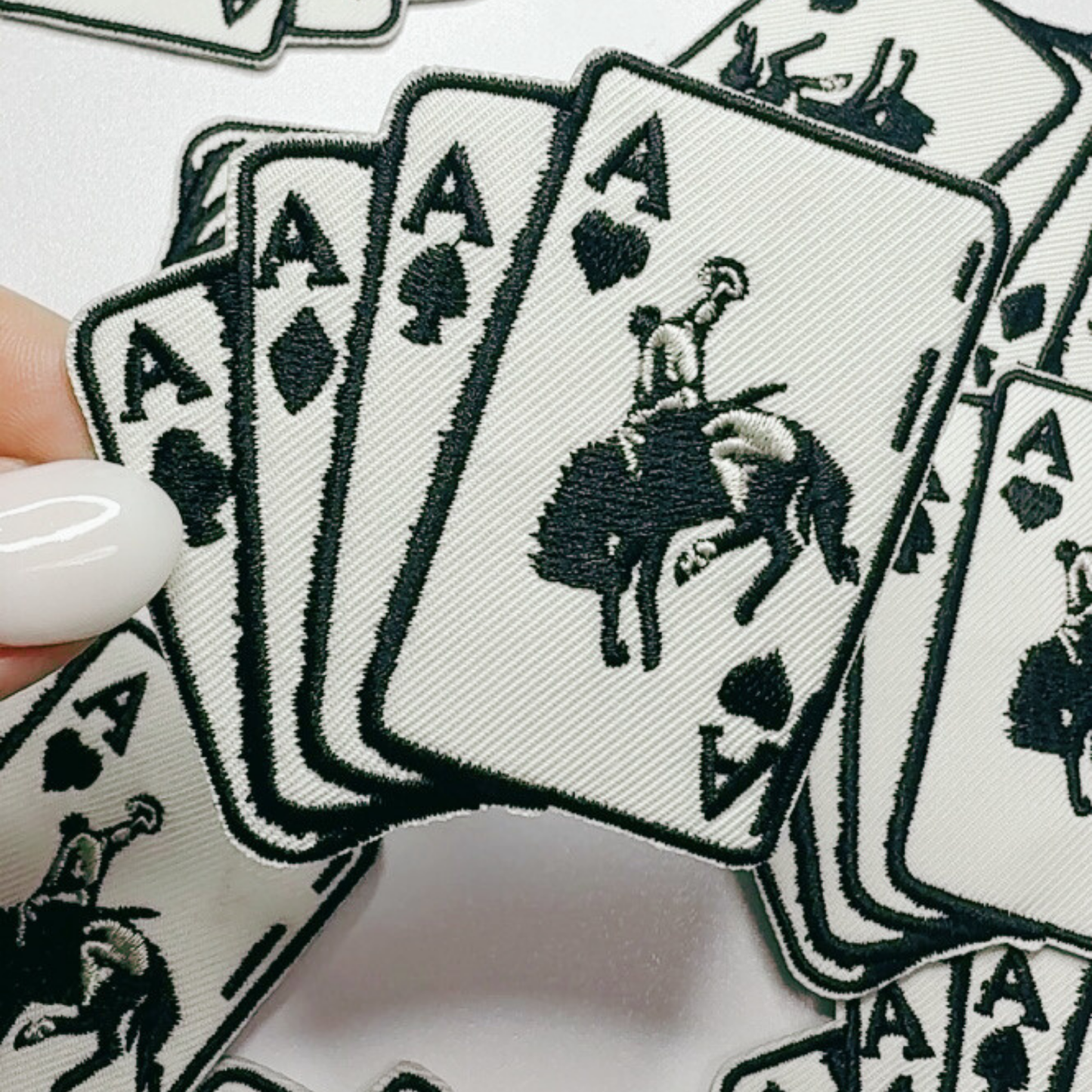 3" Bucking Aces - Embroidered Hat Patch