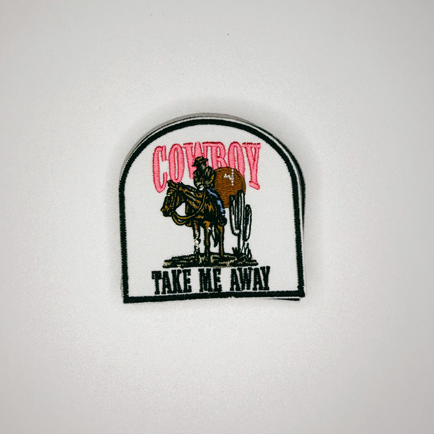 3" Cowboy Take me away - Embroidered Hat Patch