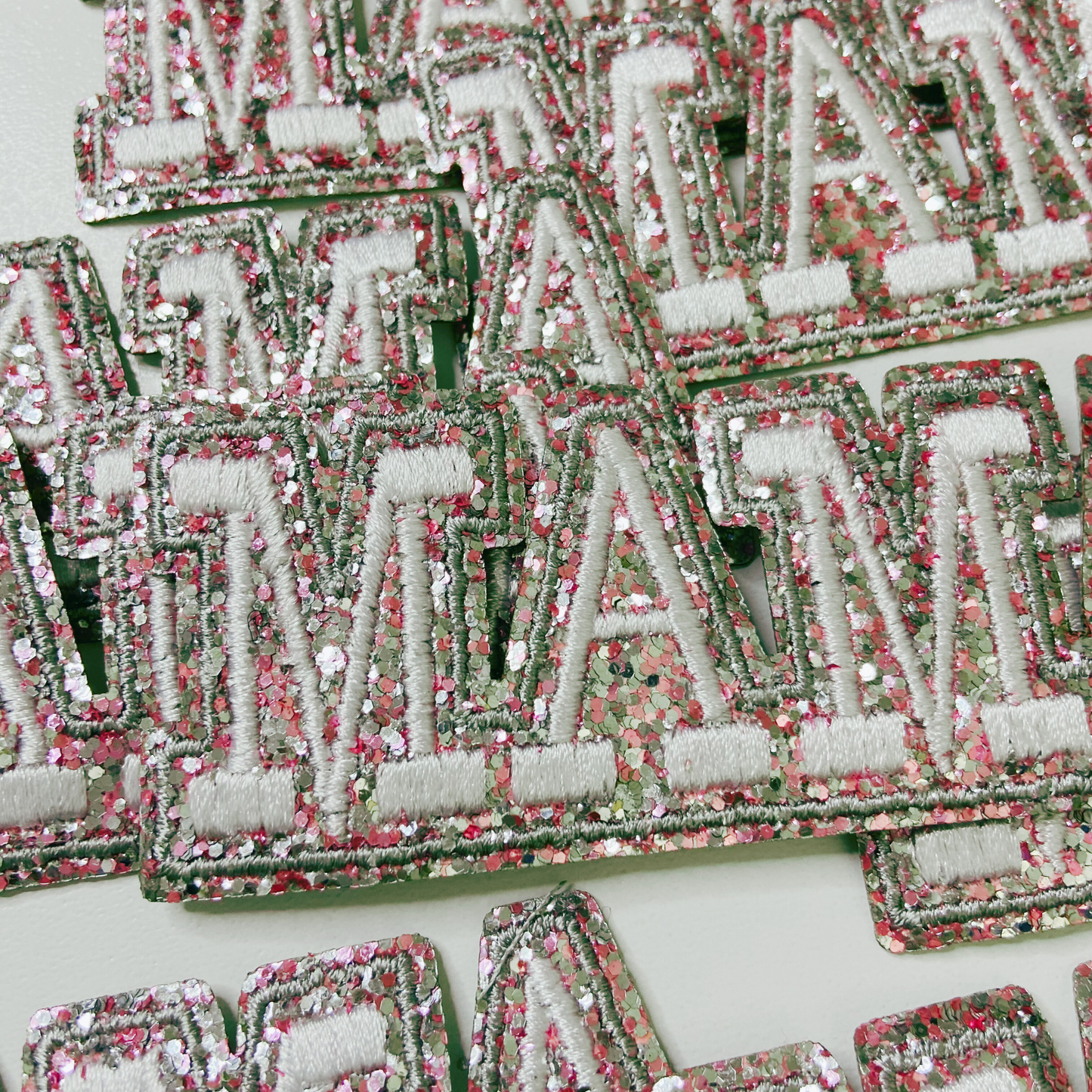 4" MAMA / 3" MINI - Glitter + Embroidered Hat Patch
