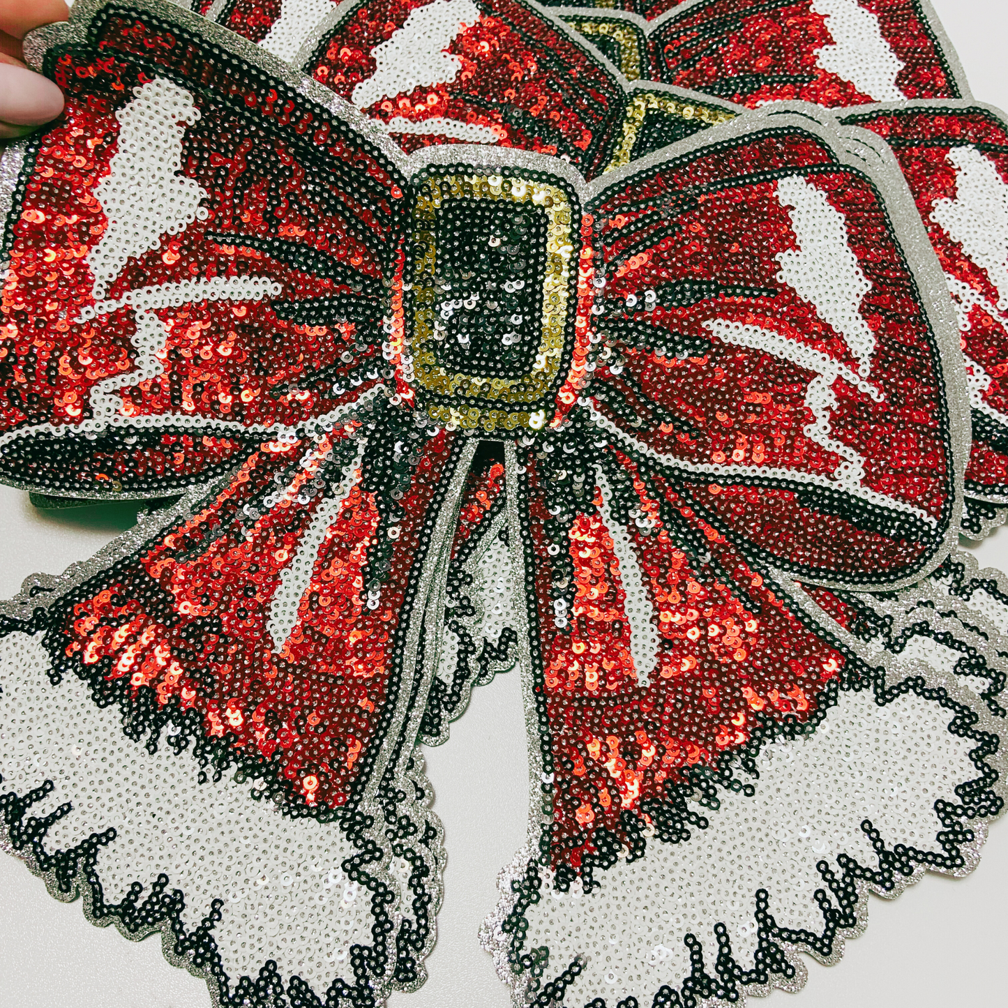 10" inch Santa BOW - SEQUIN Patch