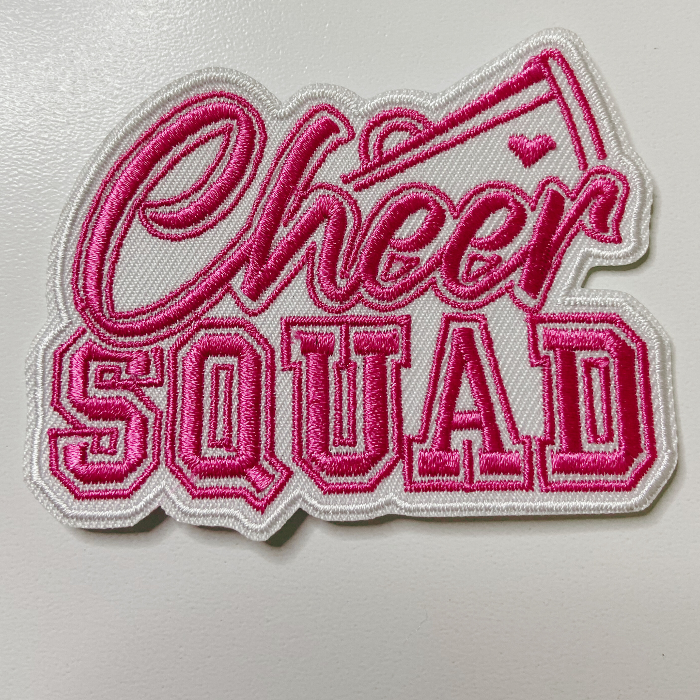 3" Cheer Squad in Pink - Embroidered Hat Patch