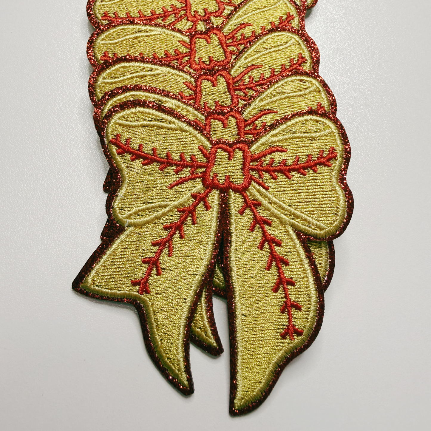 3” Softball Bow - Embroidered Hat Patch