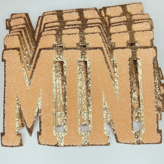 ( LARGE ) 10" x 6” Wide MINI in Light Peach - Chenille Patch ( LARGE )