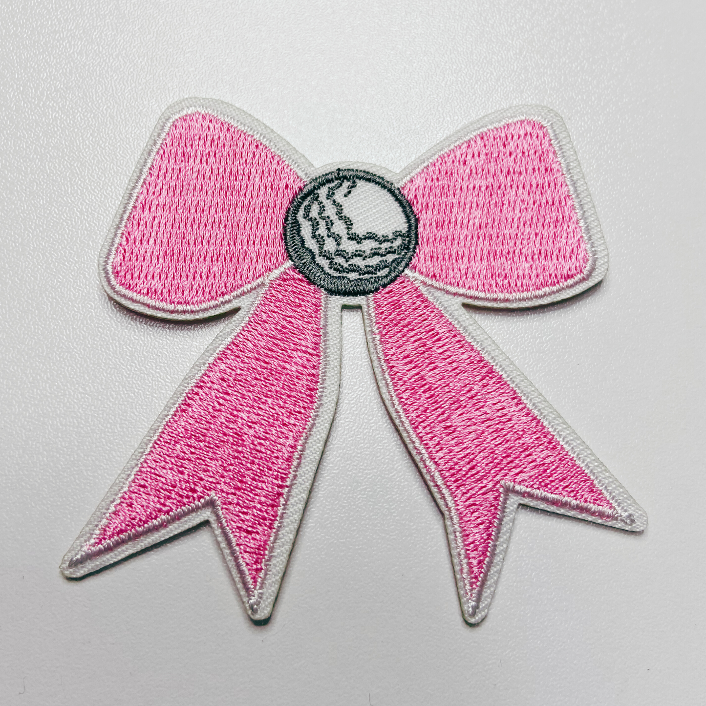 2.5” Golf Pink Bow - Embroidered Hat Patch