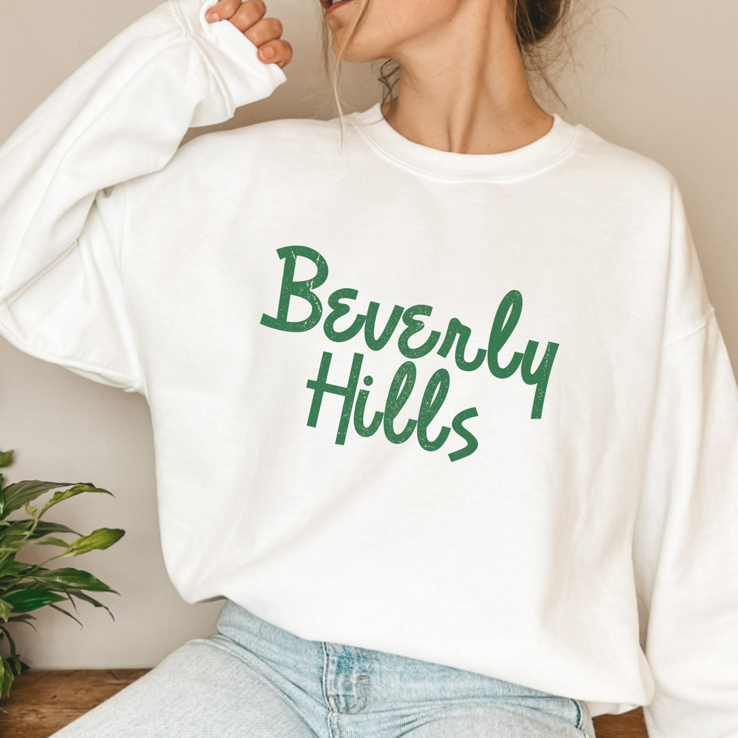 (shirt not included) Beverly Hills in Green - Matte Clear Film Transfer