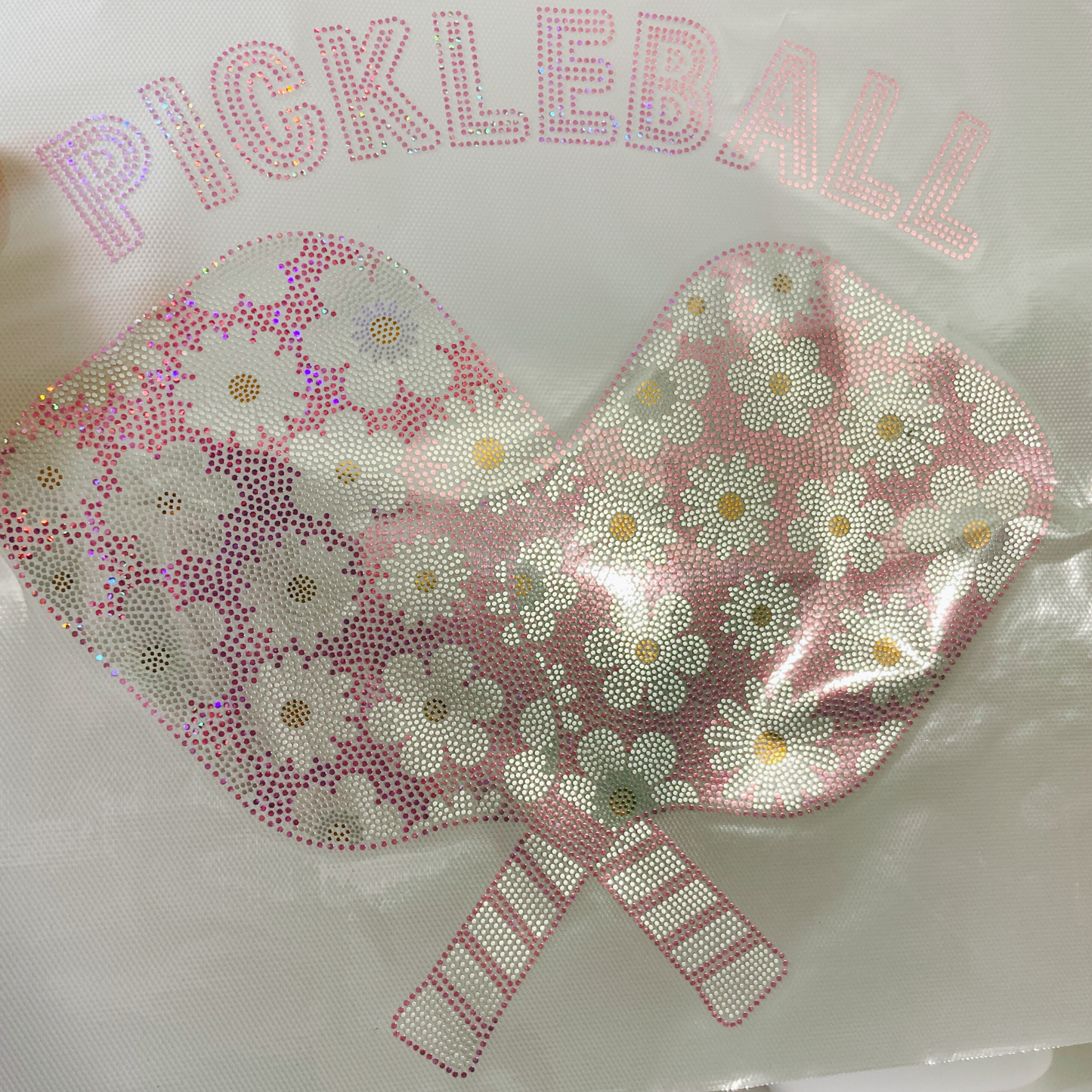 Pickleball with flowers - SPANGLE - COLD PEEL FULL SIZE