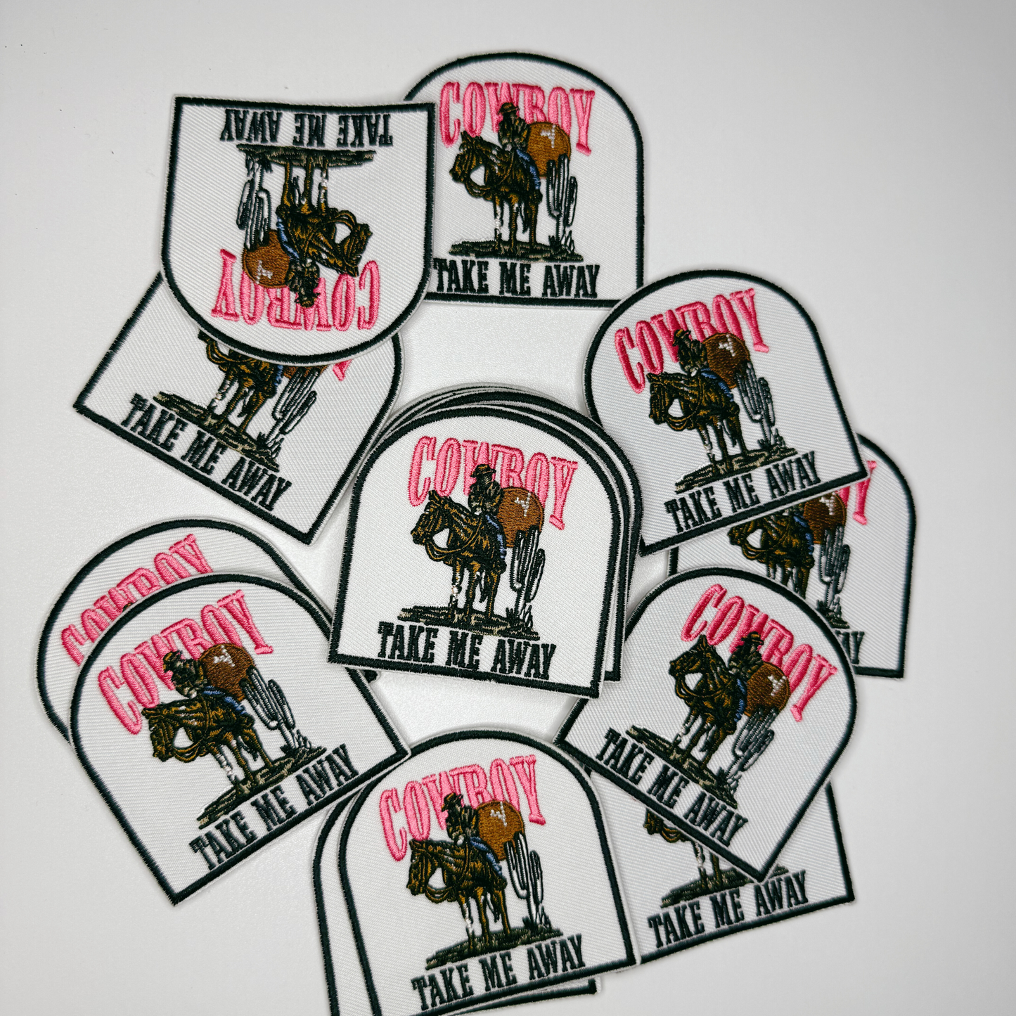 3" Cowboy Take me away - Embroidered Hat Patch
