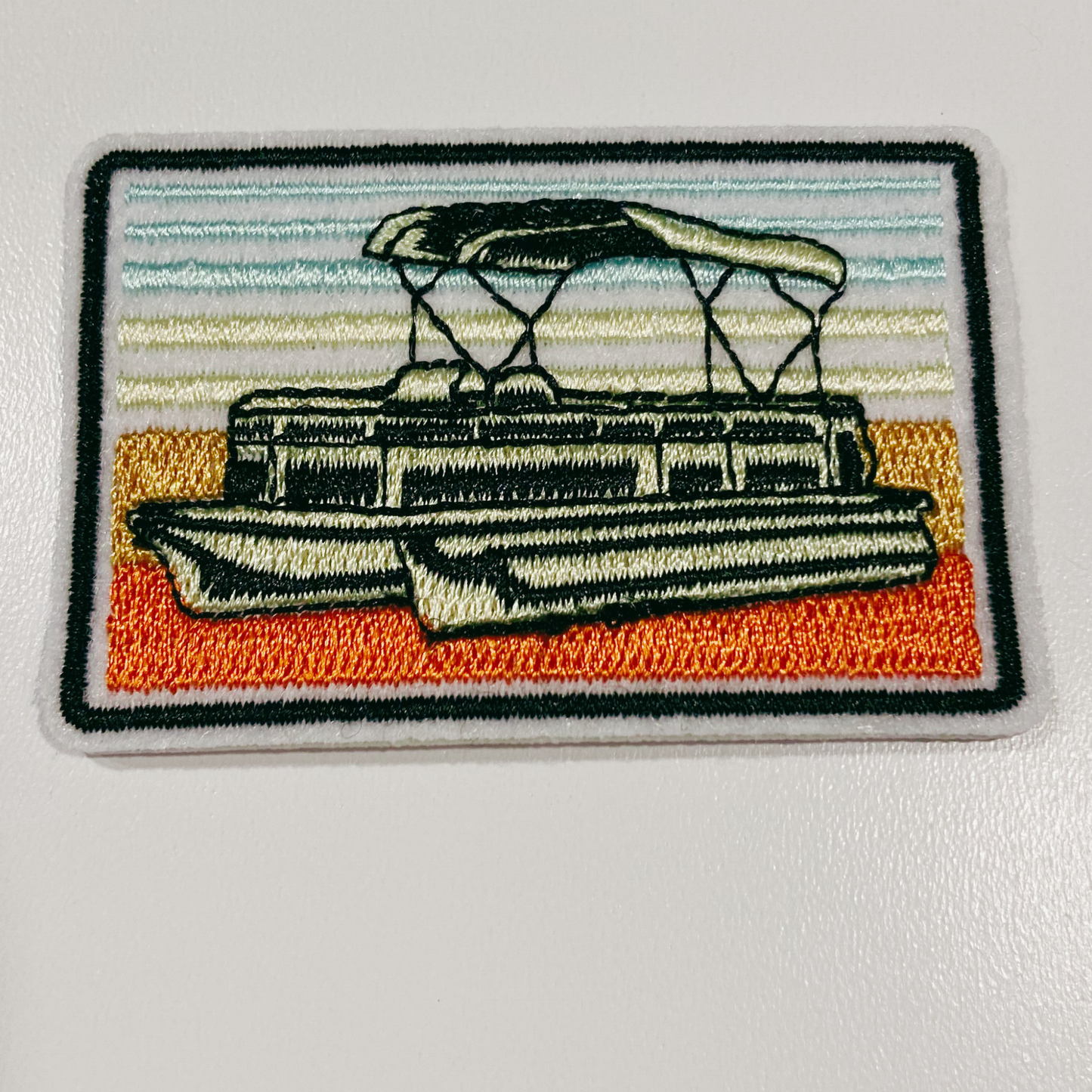2.5” Pontoon Boat - Embroidered Hat Patch