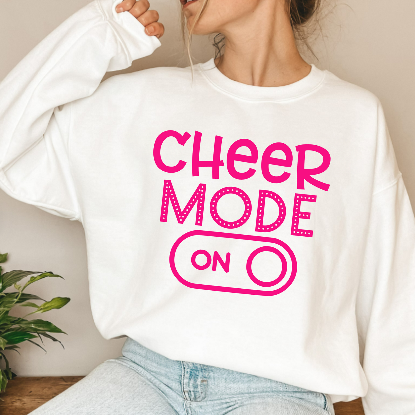 (shirt not included) CHEER Mode ON - Hot Pink - Screen print Transfer