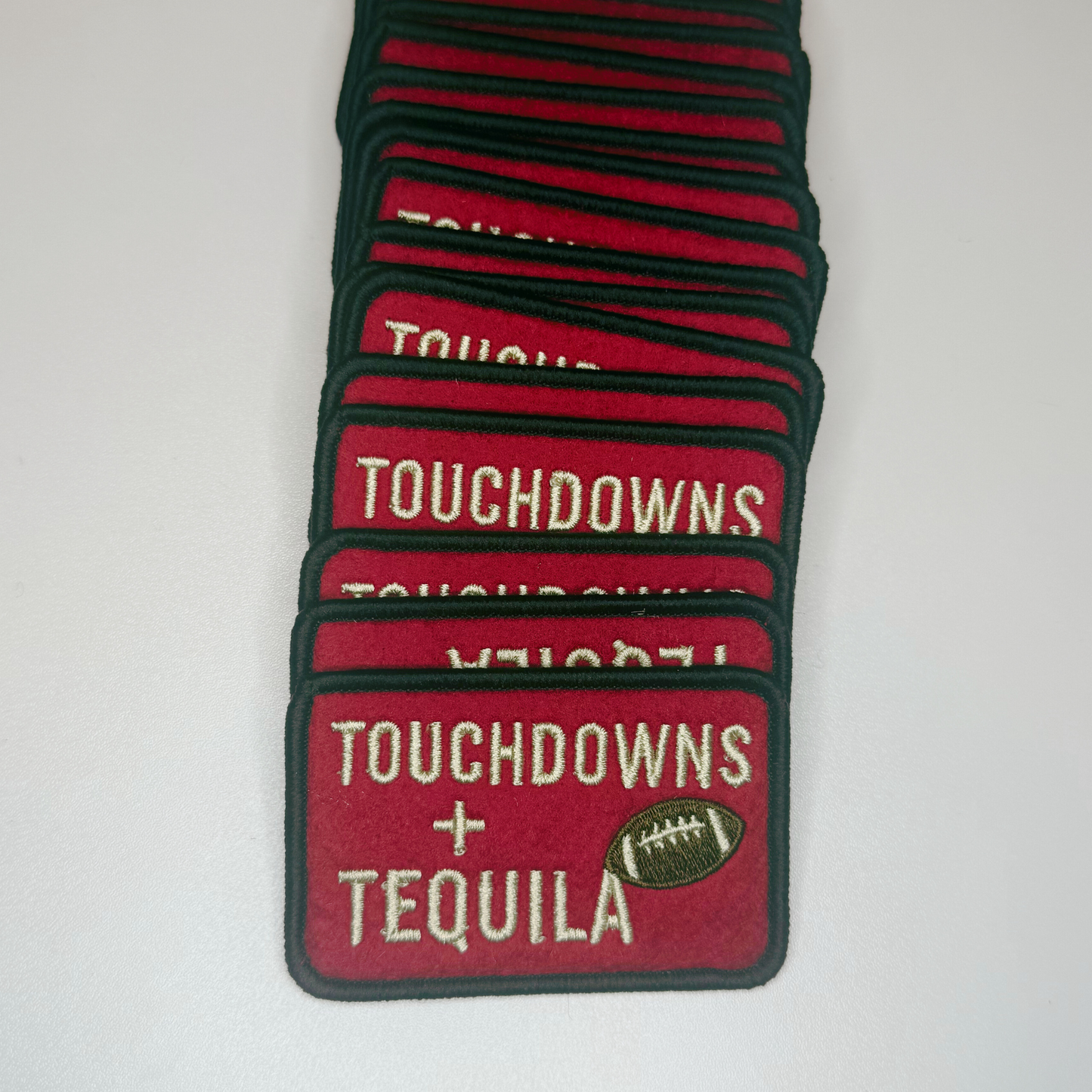 3" Touchdowns + Tequila in RED - Embroidered Hat Patch