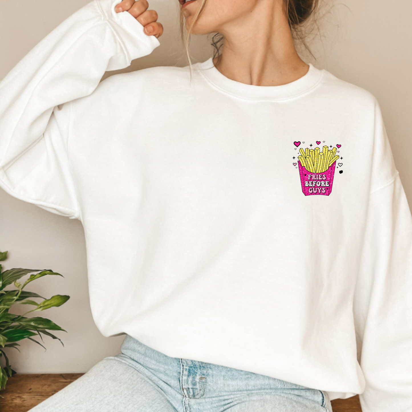 (Shirt not included) 7" Fries Before guys - Matte Clear Film Transfer