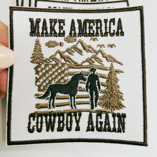 3" Make America Cowboy Again - Embroidered Hat Patch