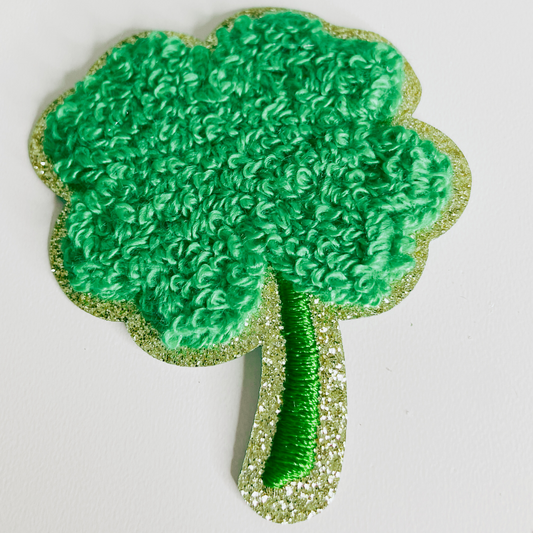 4 leaf Clover in Green - Chenille Patch