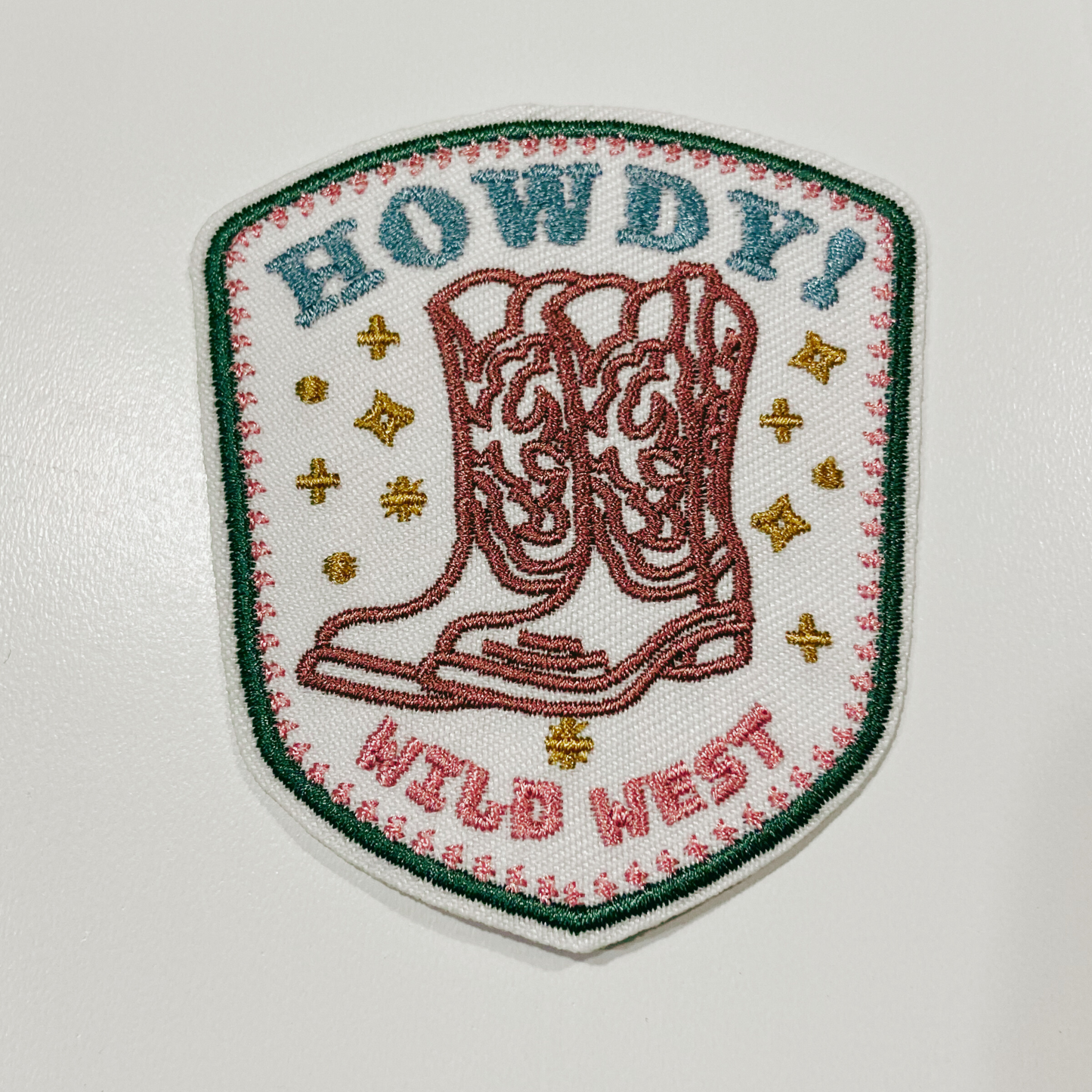 3"  Howdy Wild West -  Embroidered Hat Patch