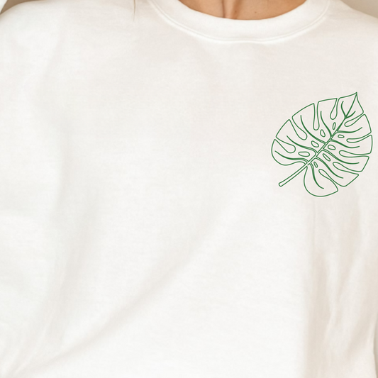 (Shirt not included) Monstera Leaf POCKET -  Matte Clear Film Transfer