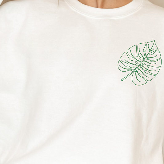 (Shirt not included) Monstera Leaf POCKET - Matte Clear Film Transfer