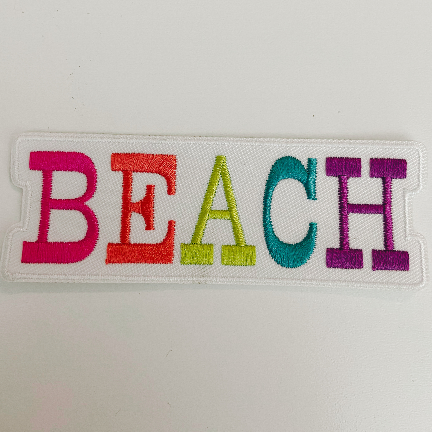 4"  BEACH Multicolored -  Embroidered Hat Patch