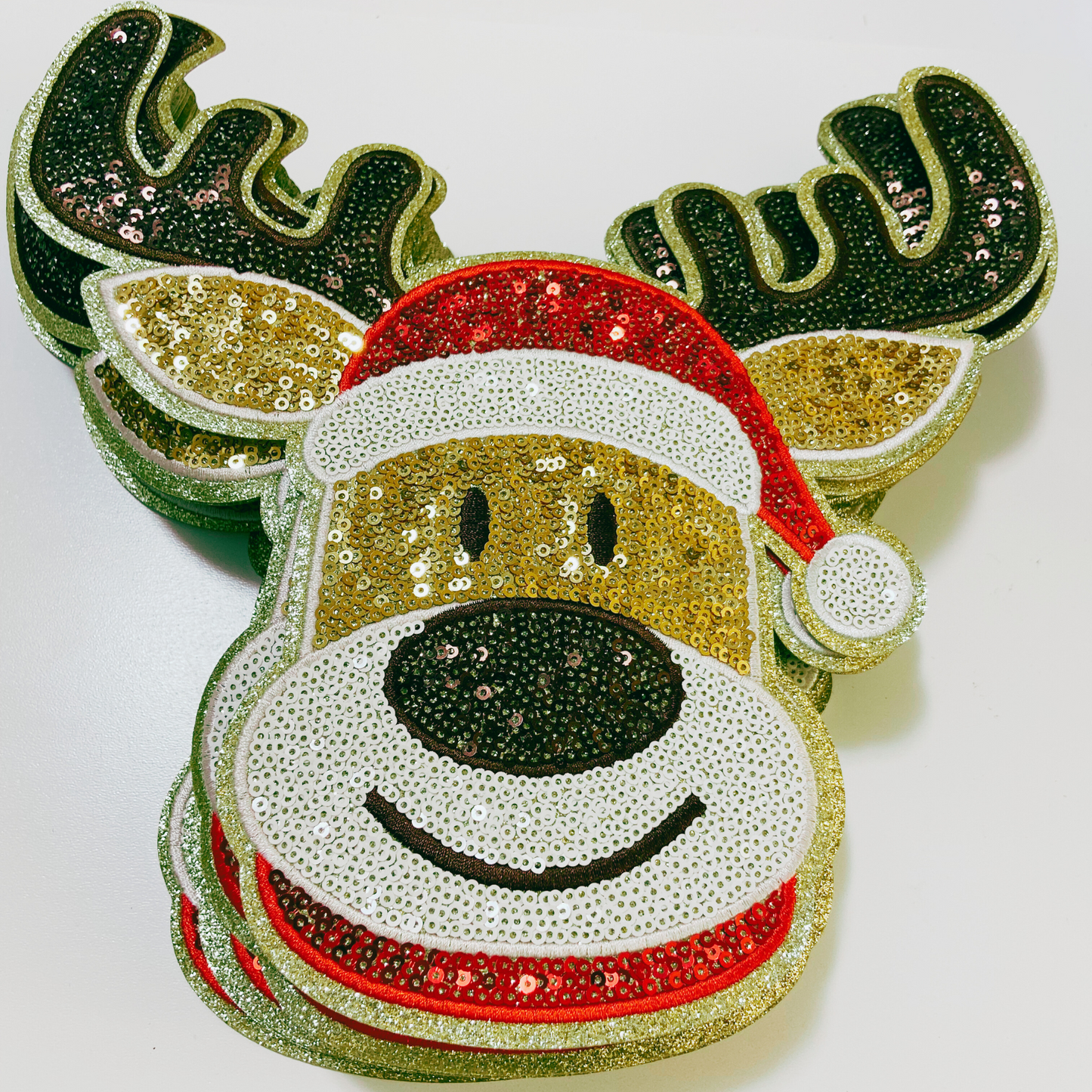 9.75" x 9" Reindeer  - SEQUIN Patch