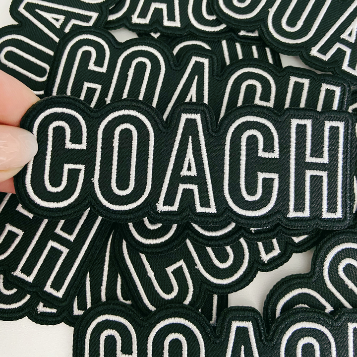 4" COACH in White &amp; Black -  Embroidered Hat Patch