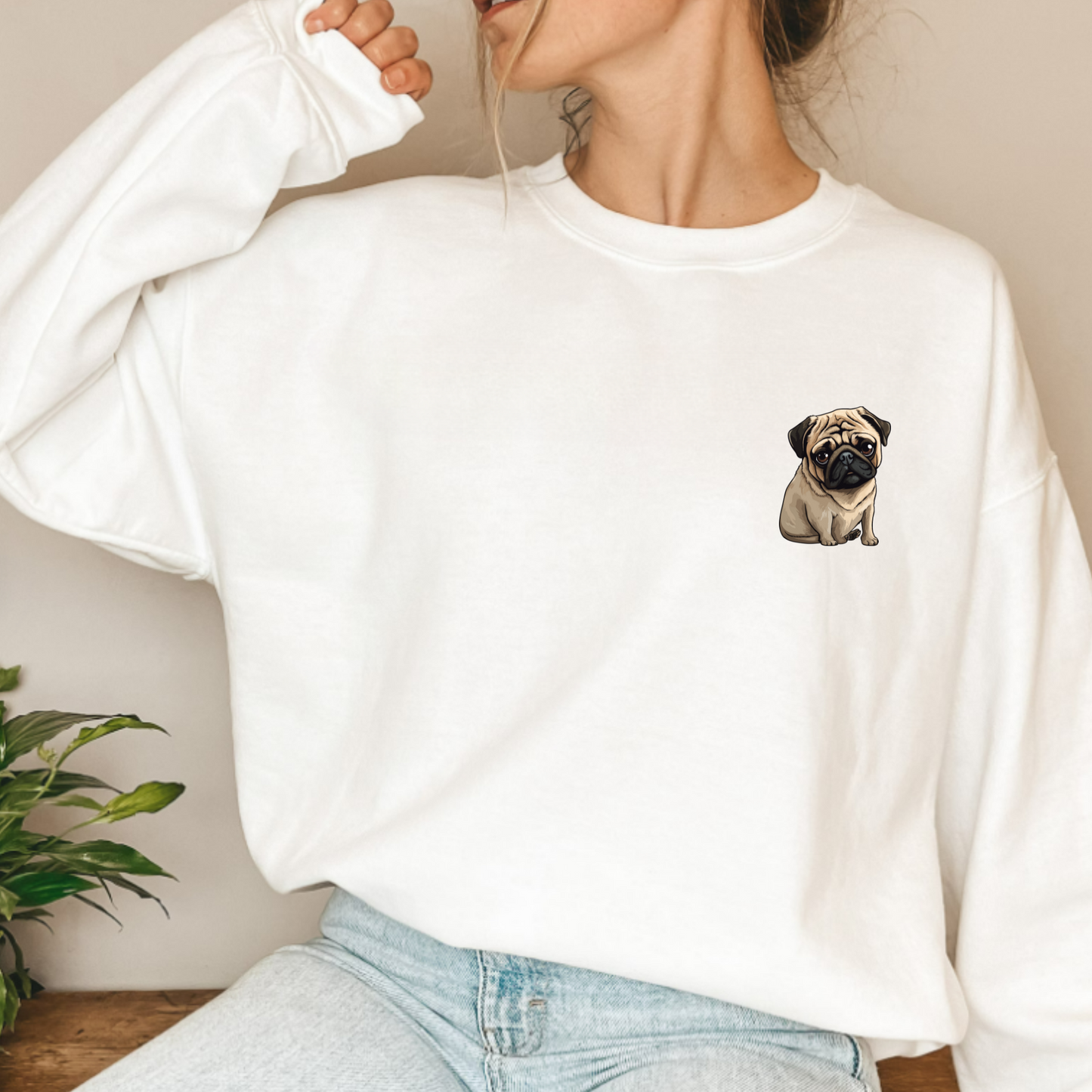 (Shirt not included) PUG POCKET - Clear Film Transfer