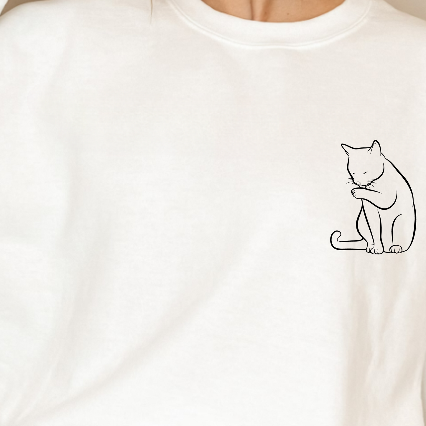 (Shirt not included) Cat Silhouette POCKET - Clear Film Transfer