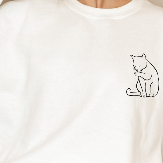 (Shirt not included) Cat Silhouette POCKET - Clear Film Transfer