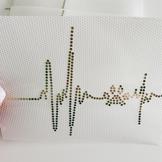 4" Paw Heartbeat SPANGLE Transfer - COLD PEEL - Perfect for Hats