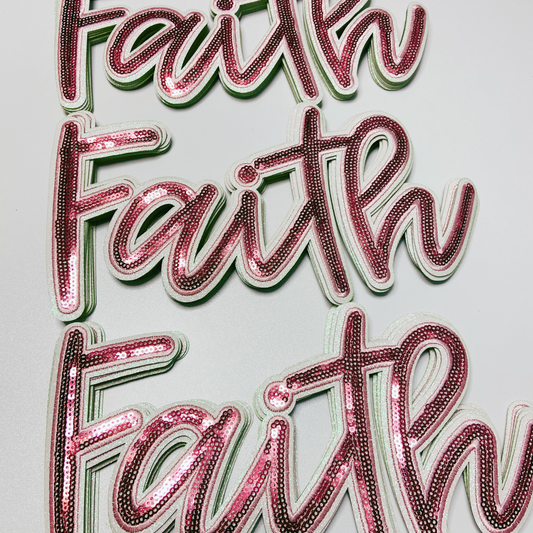 10” Faith in Pink - Sequin Patch