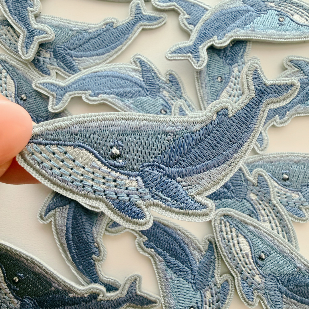 2.5" Blue Whale  -  Embroidered Patch