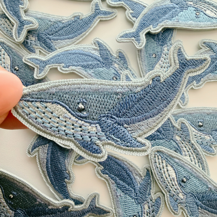 2.5" Blue Whale  -  Embroidered Patch