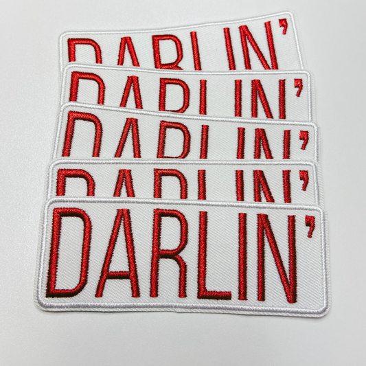 4" Darlin' in Red - Embroidered Hat Patch