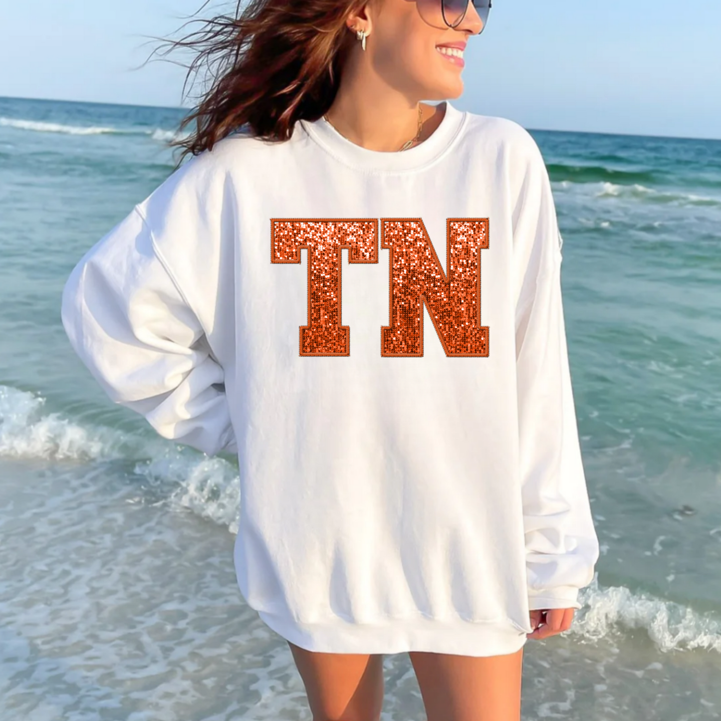 (Shirt not Included) Faux Sequin TN Tennessee - Clear Film Transfer