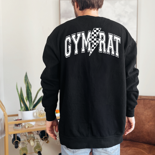 (shirt not included) Gym Rat in White - Screen print Transfer