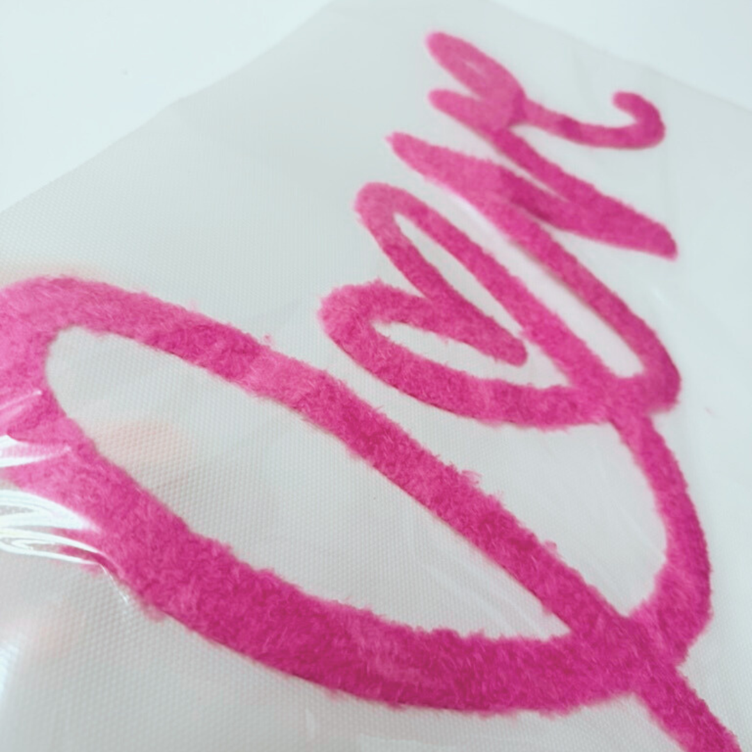 11" Love Script - Fuzzy Patch / Transfer ( COLD PEEL)
