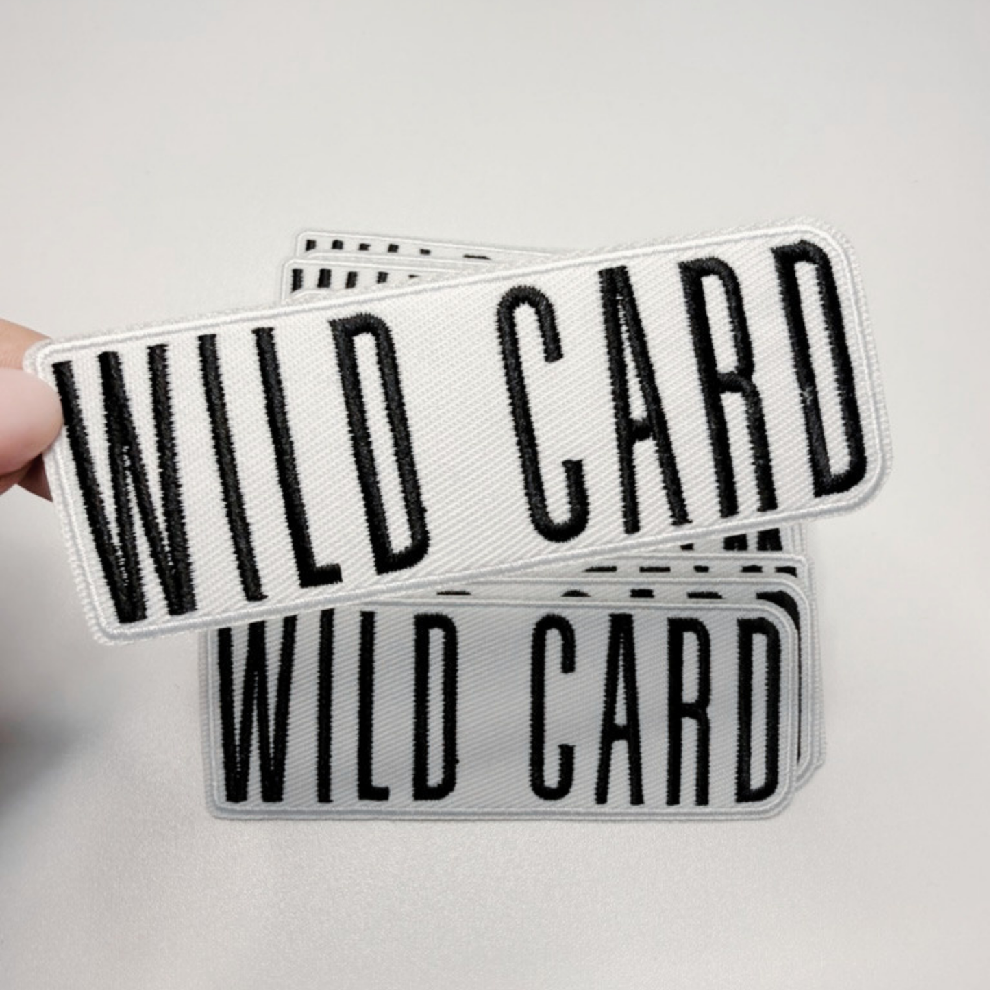 4" WILD CARD  -  Embroidered Hat Patch