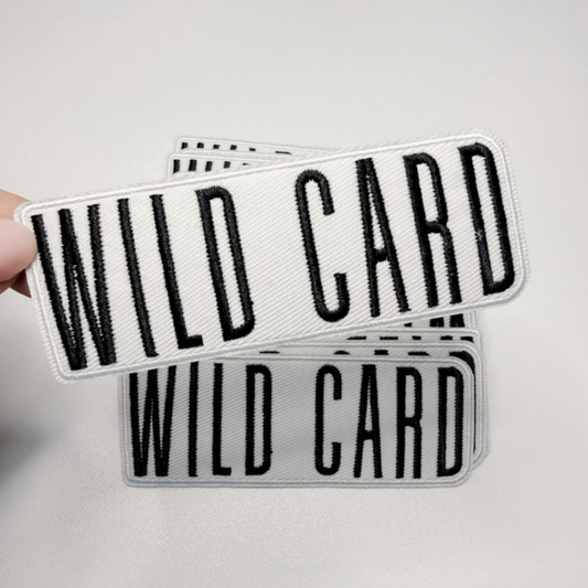4" WILD CARD - Embroidered Hat Patch