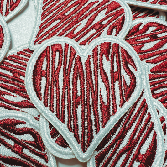 2" Arkansas Heart -  Embroidered Hat Patch