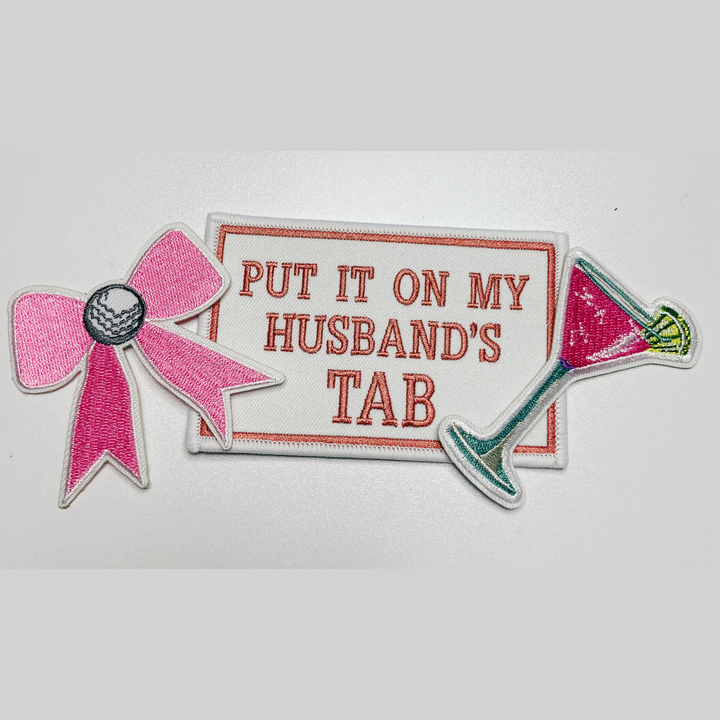 3"  Pink Cocktail  - Embroidered Hat Patch