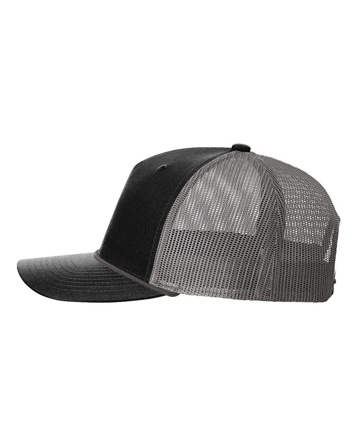 Richardson Five-Panel Trucker Rope Cap - 112FPR Black / Charcoal