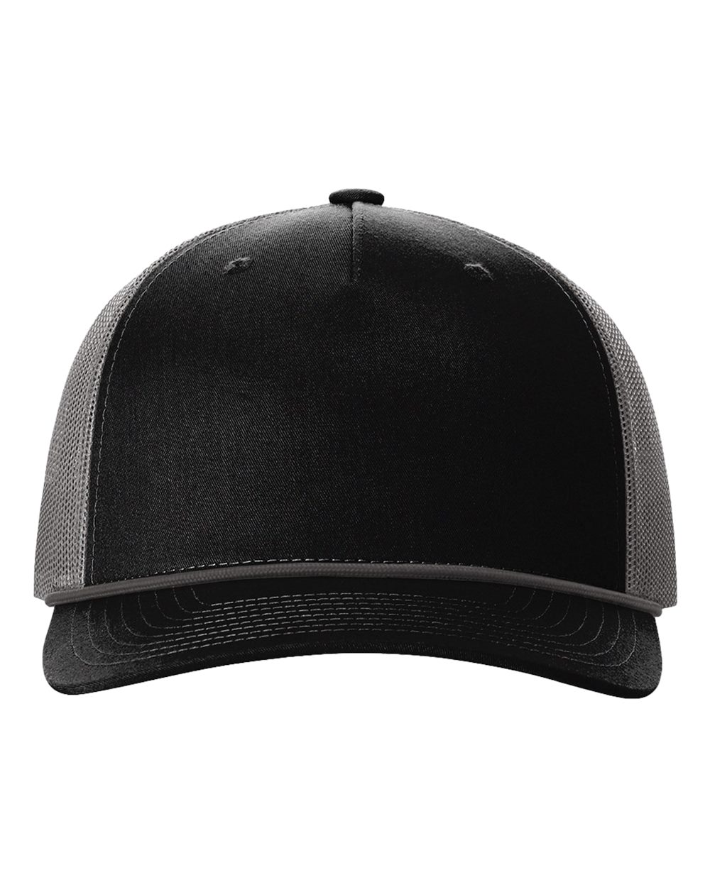 Richardson Five-Panel Trucker Rope Cap - 112FPR Black / Charcoal