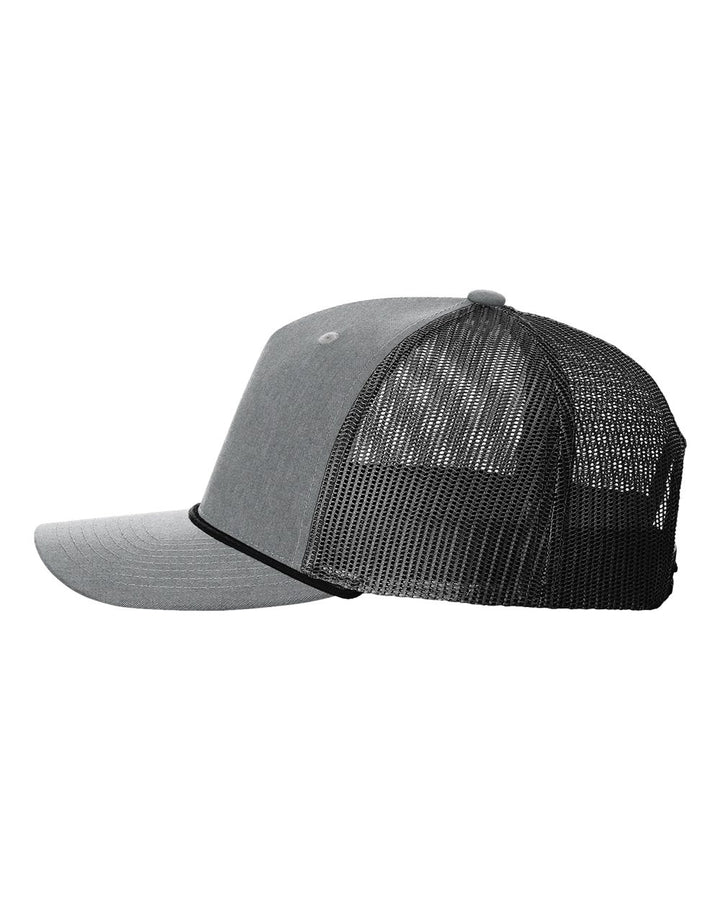 Richardson Five-Panel Trucker Rope Cap - 112FPR Heather Grey / Black