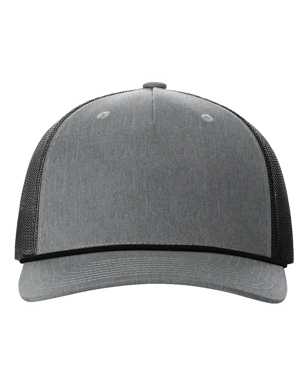 Richardson Five-Panel Trucker Rope Cap - 112FPR Heather Grey / Black