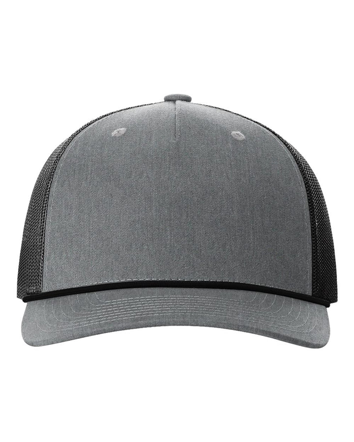 Richardson Five-Panel Trucker Rope Cap - 112FPR Heather Grey / Black