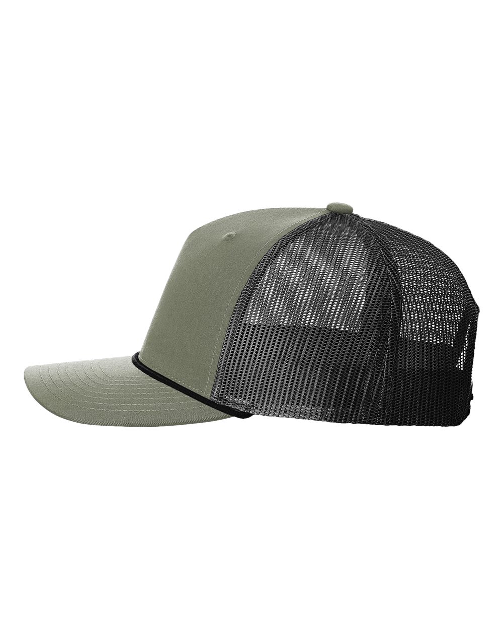 Richardson Five-Panel Trucker Rope Cap - 112FPR Loden Green / Black